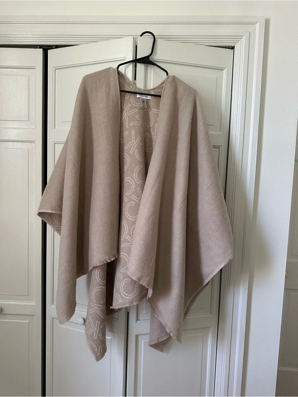 Beige Calvin Klein Wrap Poncho